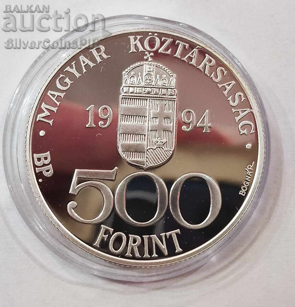 Сребро 500 Форинта Интеграция 1994 Унгария с цена 69.70 лв. | € 35.64