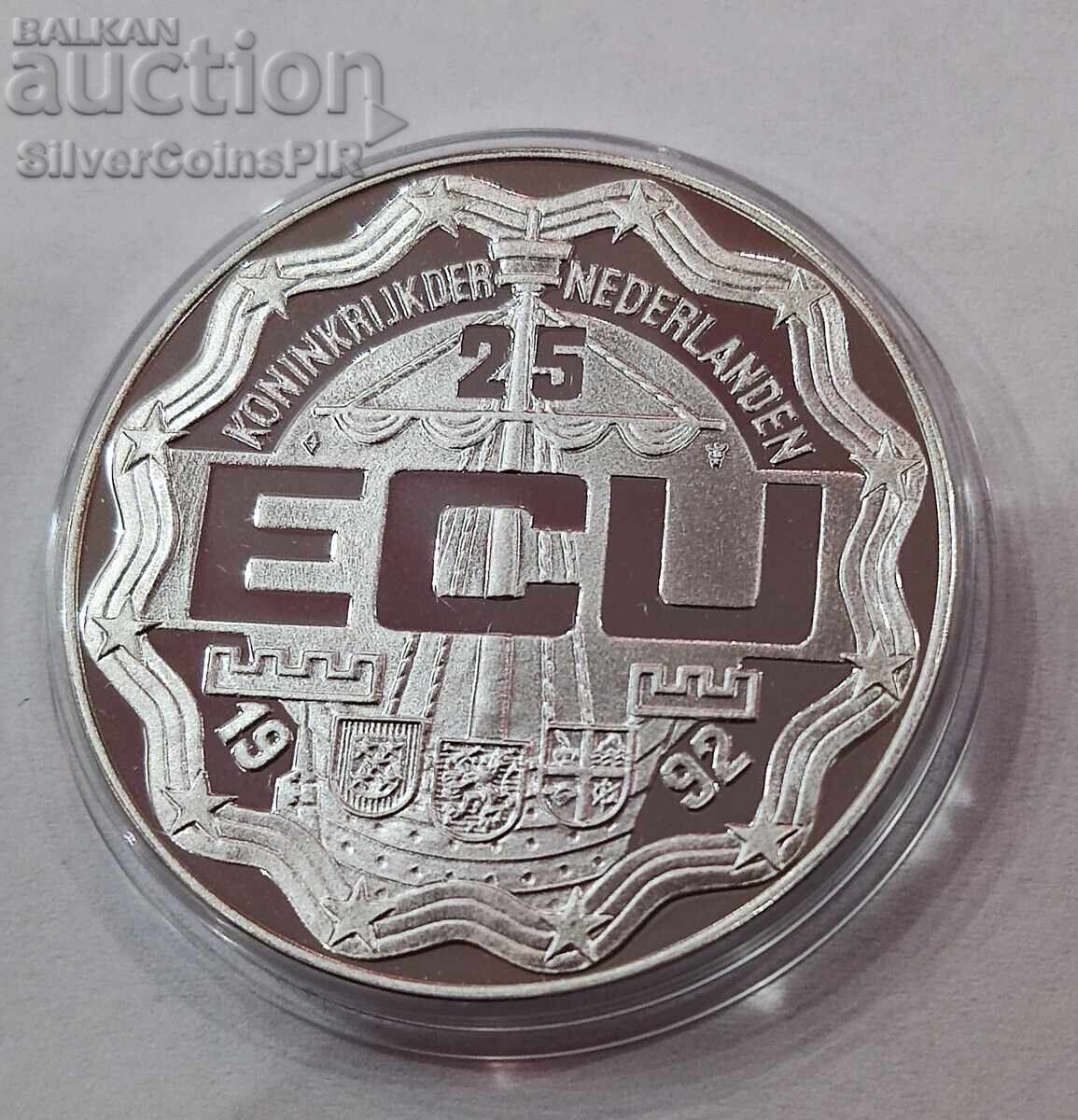 Silver 25 ECU Royal Family 1992 Netherlands - 6