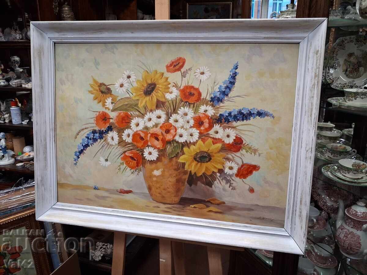 Delivery of A. Graveley - Floral Composition in White, Orange, and Blue