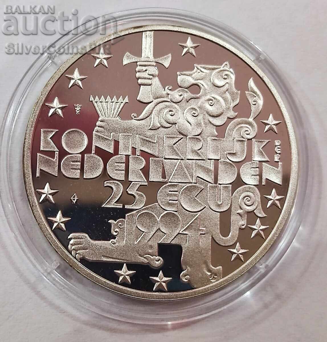 Сребро 25 Екю Джулиана и Берхард 1994 Нидерландия - 5