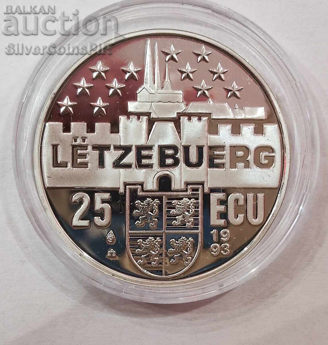 Аукцион Сребро 25 Екю Гранд Дъч Йозеф Беч 1993 Люксембург