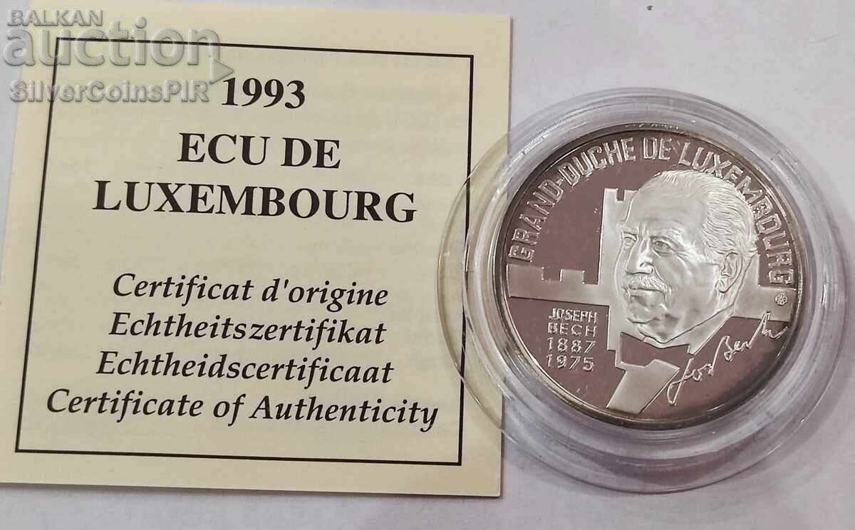 Сребро 25 Екю Гранд Дъч Йозеф Беч 1993 Люксембург - 5