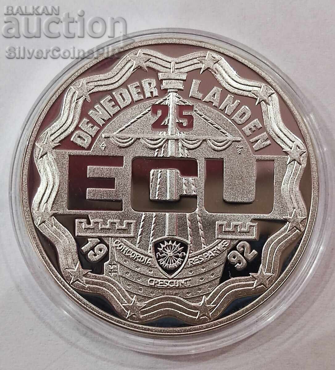 Сребро 25 Екю Вилем I 1992 Нидерландия - 5