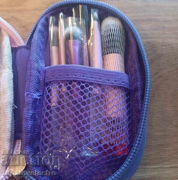 NOI! 10 buc. mini pensule machiaj cu husă, compacte, profesionale - 6