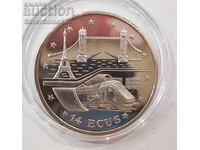 Argint 14 ECU Eurotunnel 1994 Gibraltar