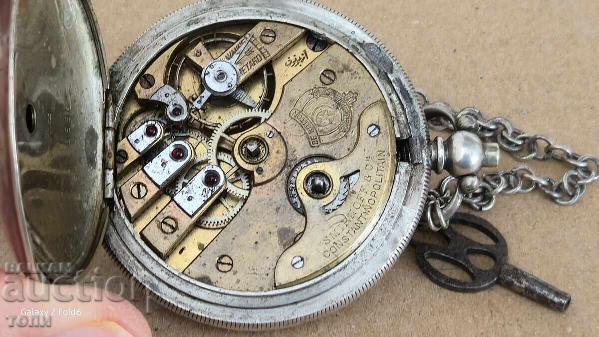 CONSTANTINOPLE TURKISH WATCH SILVER RARE WORKS BZC !!! - 5