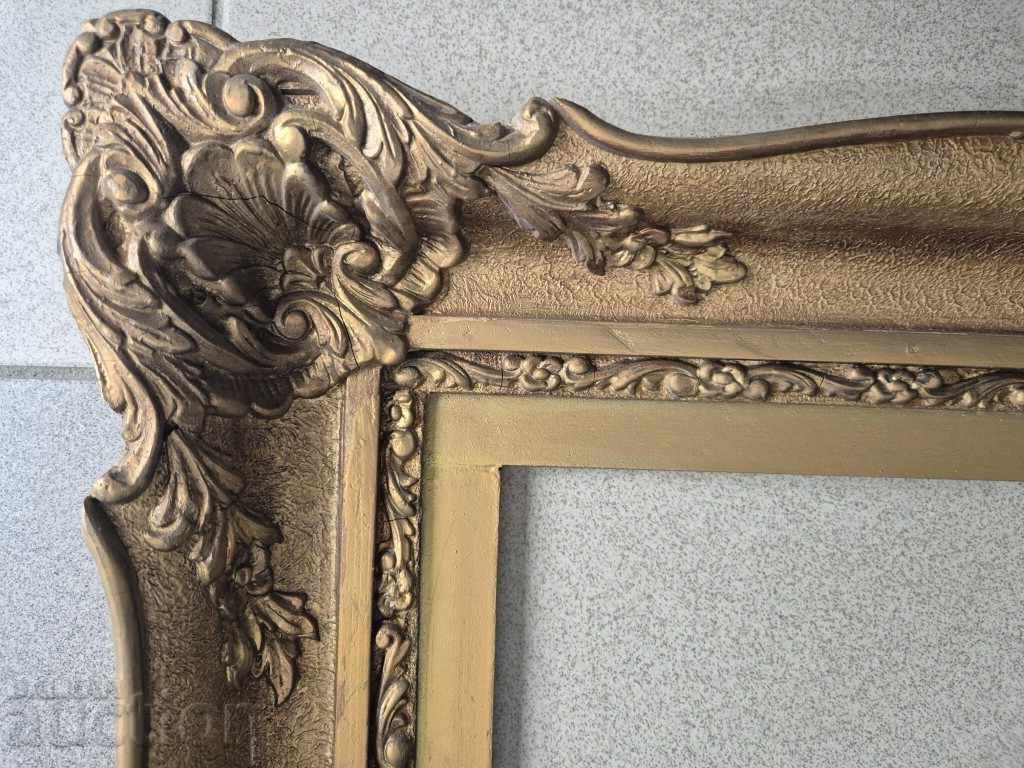 Rama barocă din lemn de aur pentru goblen, tablou, oglindă 10 - 7