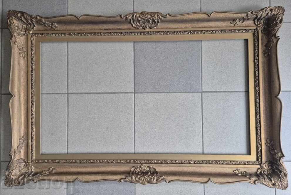 Rama barocă din lemn de aur pentru goblen, tablou, oglindă 10