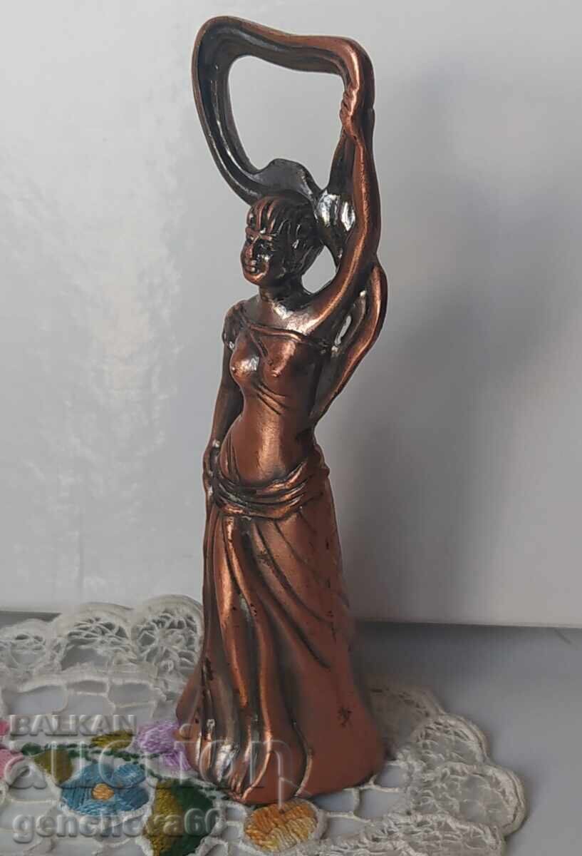 Russian girl - metal bottle opener with USSR stamp - 6