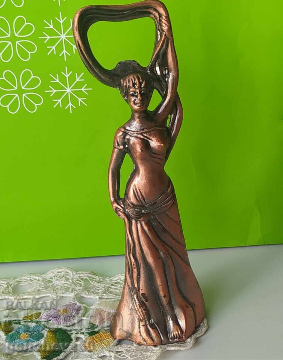 Russian girl - metal bottle opener with USSR stamp - 7