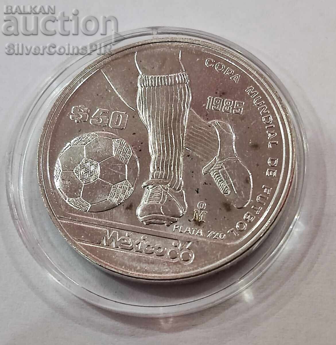 Silver 50 Pesos World Cup Football 1985 Mexico with price 11.00 BGN | € 5.62 Silver 50 Pesos World Cup Football 1985 Mexico with price 11.00 BGN | € 5.62