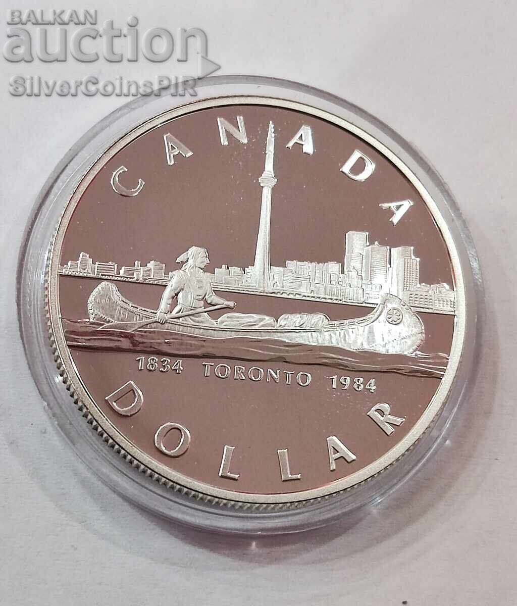 Ασημένιο 1$ 150 Χρόνια Τορόντο 1984 Καναδάς με τιμή 24.00 BGN | € 12.27