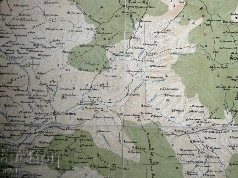 Kingdom of Bulgaria map Adriatic Sea Debar - Elbasan with price 40.00 BGN | € 20.45 Kingdom of Bulgaria map Adriatic Sea Debar - Elbasan with price 40.00 BGN | € 20.45