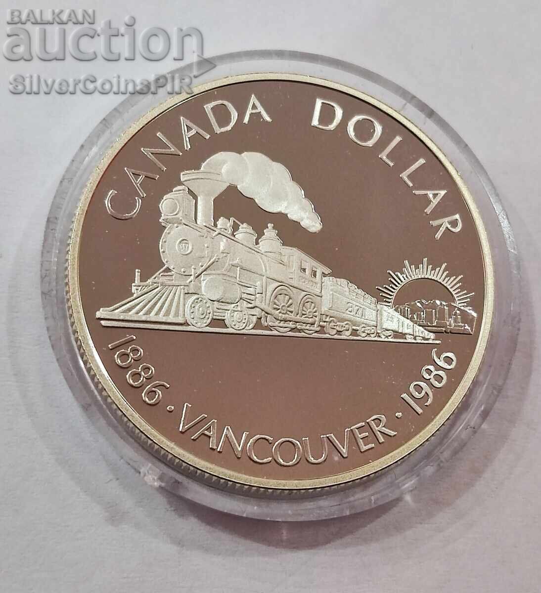 Ασημένιο 1$ 100 χρόνια Σιδηροδρομική Γραμμή 1986 Καναδάς με τιμή 2.50 BGN | € 1.28 Ασημένιο 1$ 100 χρόνια Σιδηροδρομική Γραμμή 1986 Καναδάς με τιμή 2.50 BGN | € 1.28