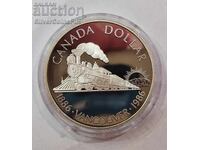 Ασημένιο 1$ 100 χρόνια Σιδηροδρομική Γραμμή 1986 Καναδάς