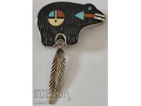 Μοναδικό παλιό κόσμημα καρφίτσα - μενταγιόν αρκούδα