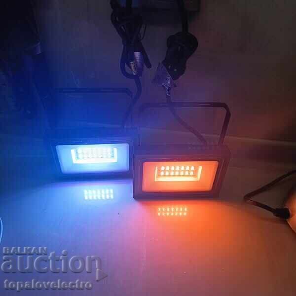 НОВИ! RGB прожектори 25W с дистанционно, 10 цвята, IP66, 2 б - 6