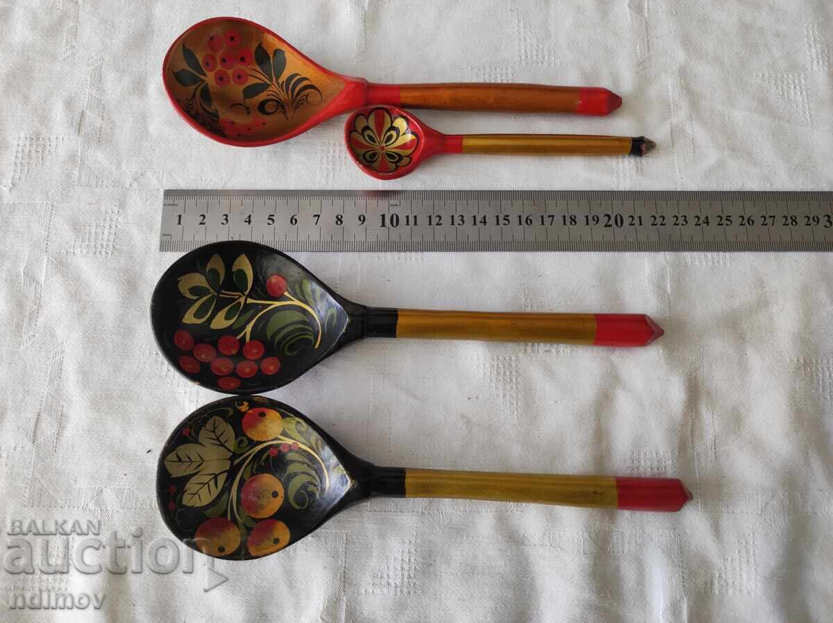 Auction  !!! LOT OF RUSSIAN WOODEN SPOONS BZC!!!