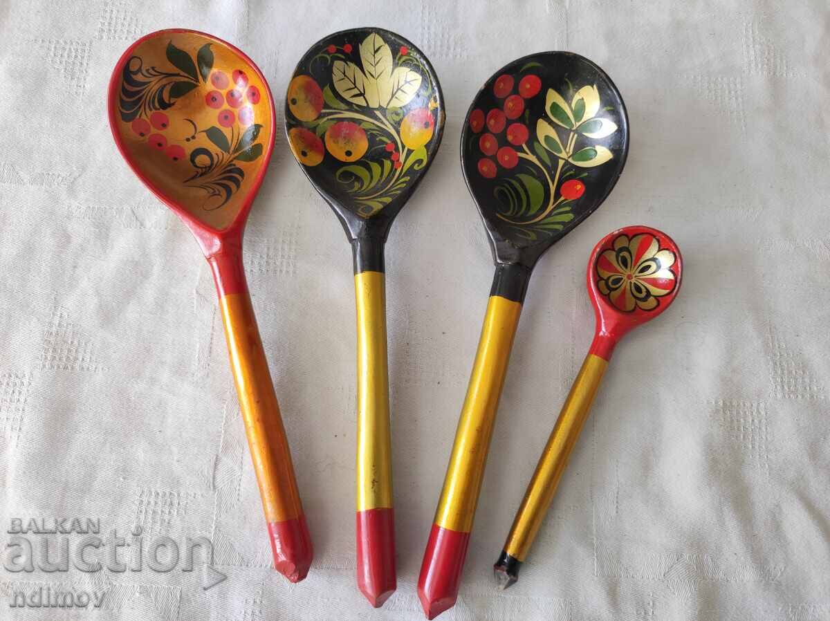 !!! LOT OF RUSSIAN WOODEN SPOONS BZC!!!