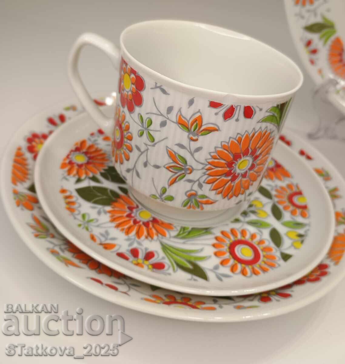 Serviciu de porțelan vintage "Orange Flower" - 5