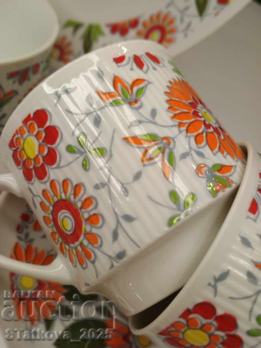 Serviciu de porțelan vintage "Orange Flower" - 6