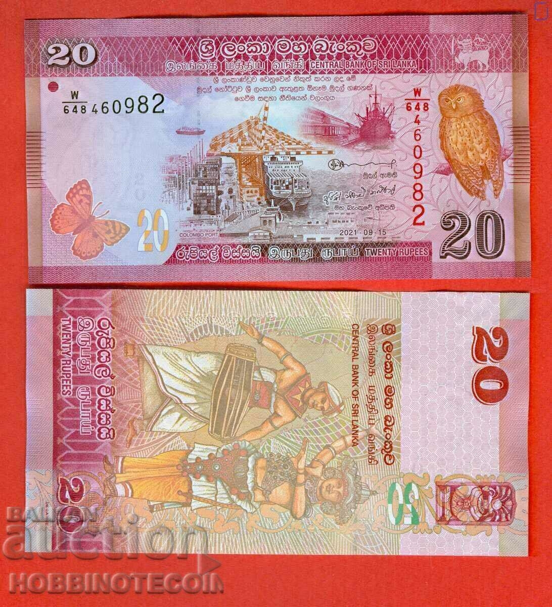 SRI LANKA SRI LANKA 20 Rupee emisiune 2021 NOU UNC