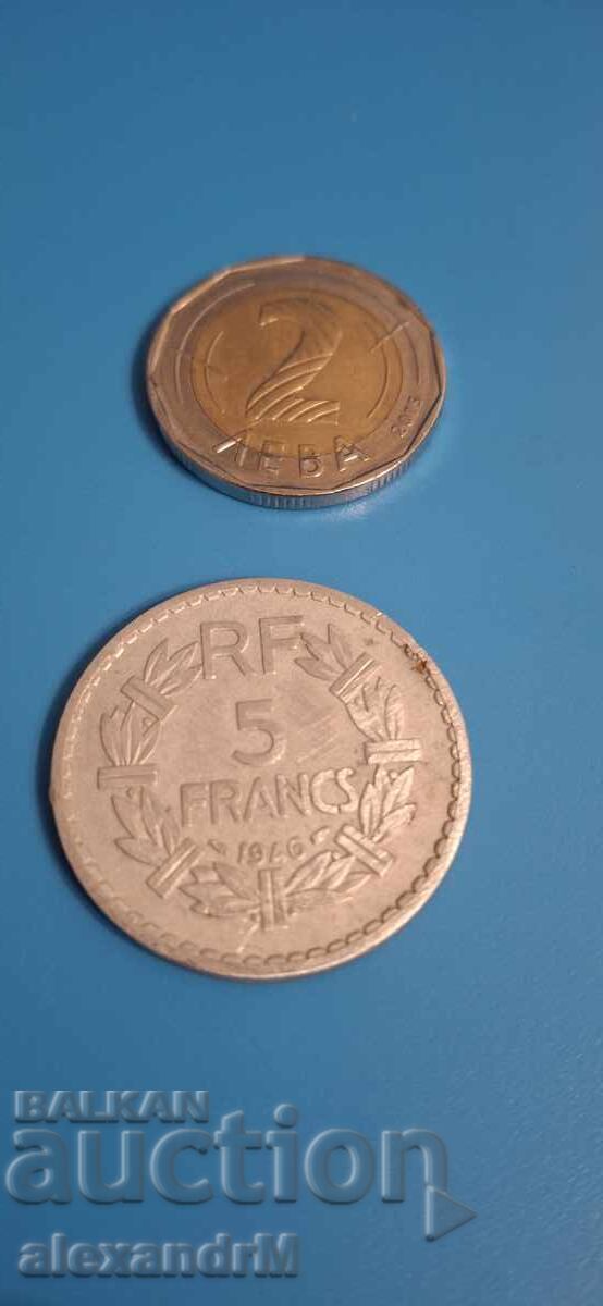 5 franci 1946 Franța A Patra Republică