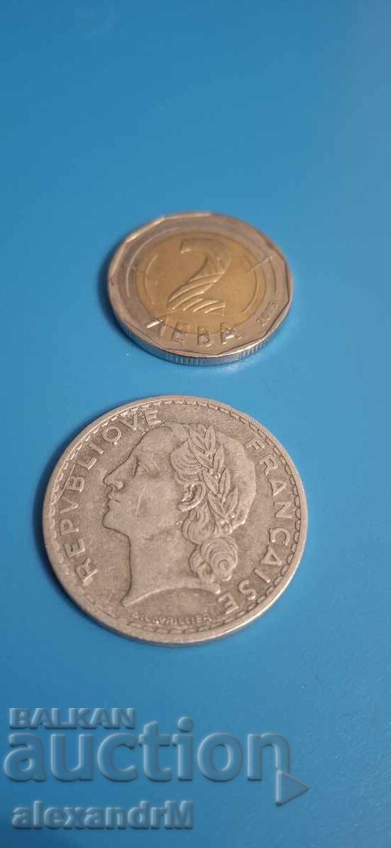 5 franci 1949 Franța A Patra Republică cu preț 1.00 BGN | € 0.51