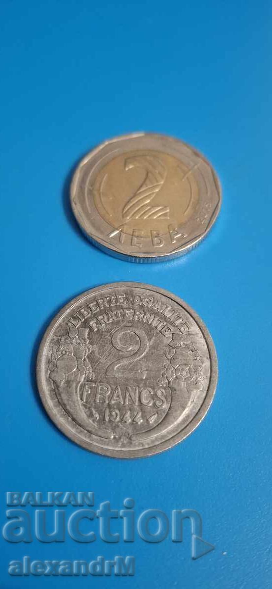 2 φράγκα 1944 Γαλλία Τέταρτη Δημοκρατία 2 φράγκα 1944 Γαλλία Τέταρτη Δημοκρατία