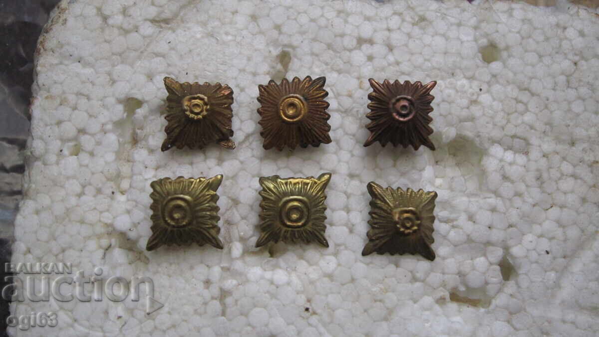 Lot of Tsar's rhombuses for epaulette, five-pointed star Lot of Tsar's rhombuses for epaulette, five-pointed star