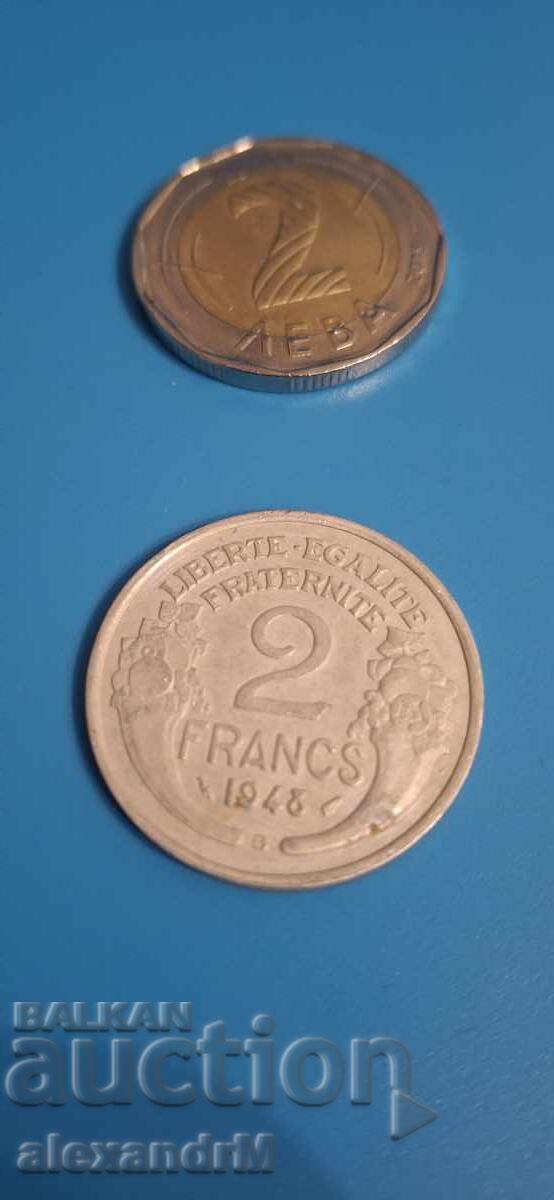 2 franci 1948 Franța A patra Republică