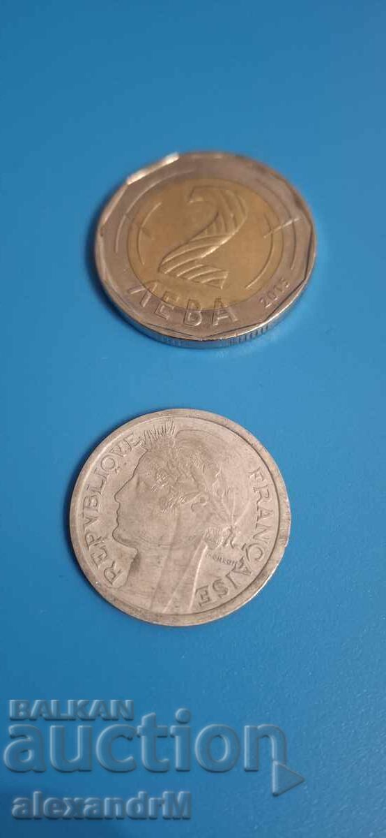 1 φράγκο 1945 Γαλλία Τέταρτη Δημοκρατία με τιμή € 0.26 | 0.51 BGN