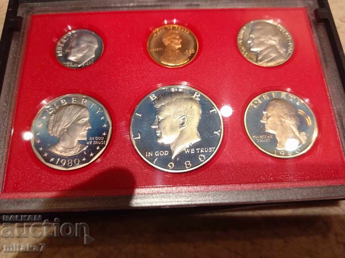 Сет монети 1980 година, САЩ с цена 42.00 лв. | € 21.47 Сет монети 1980 година, САЩ с цена 42.00 лв. | € 21.47