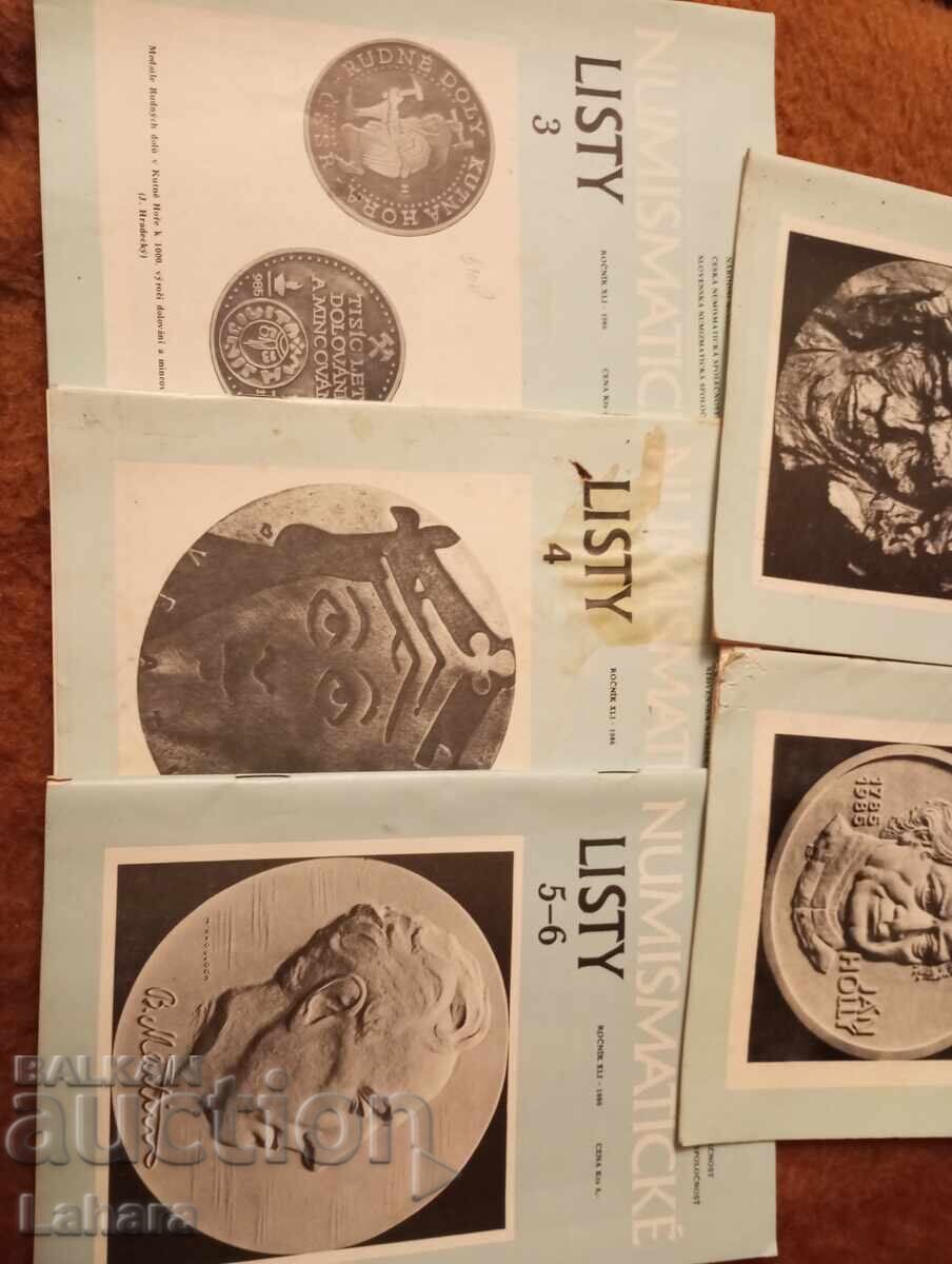 Cinco reviste cehe de numismatică Cinco reviste cehe de numismatică