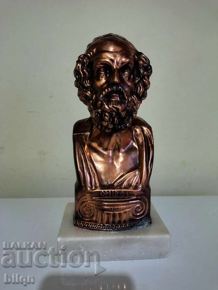 Bust bronz superb al lui Homer cu preț 109.98 BGN | € 56.23 Bust bronz superb al lui Homer cu preț 109.98 BGN | € 56.23