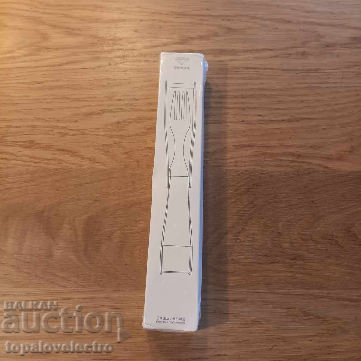 NOU! Cuțit și furculiță pentru pepene, 2-în-1, inoxidabil, ergonomic, pentru - 7