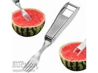 NOU! Cuțit și furculiță pentru pepene, 2-în-1, inoxidabil, ergonomic, pentru
