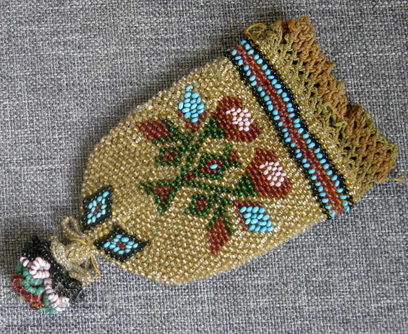 Old purse bag glass beads decoration with price 25.00 BGN | € 12.78
