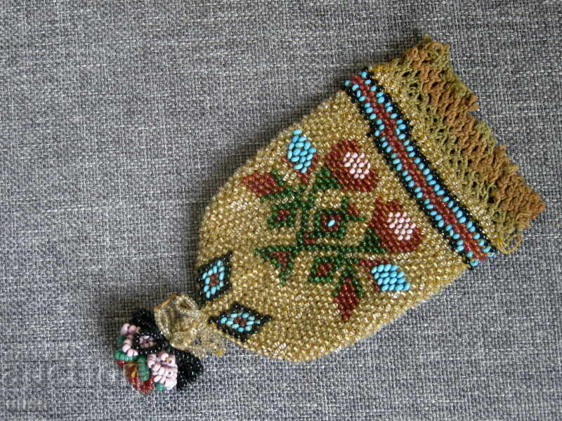 Old purse bag glass beads decoration