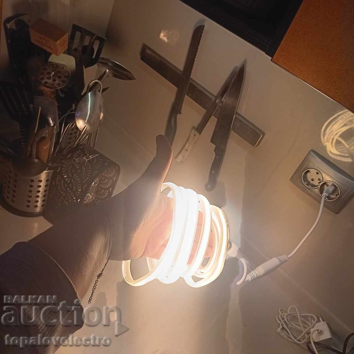 NEW! COB LED strip 3 m, 360 LEDs/m, 220V, IP65 waterproof - 7