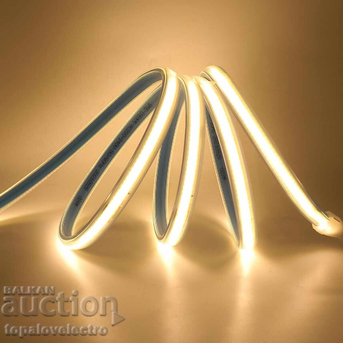 NEW! COB LED strip 3 m, 360 LEDs/m, 220V, IP65 waterproof