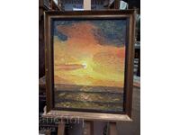 Sea sunset with dramatic clouds