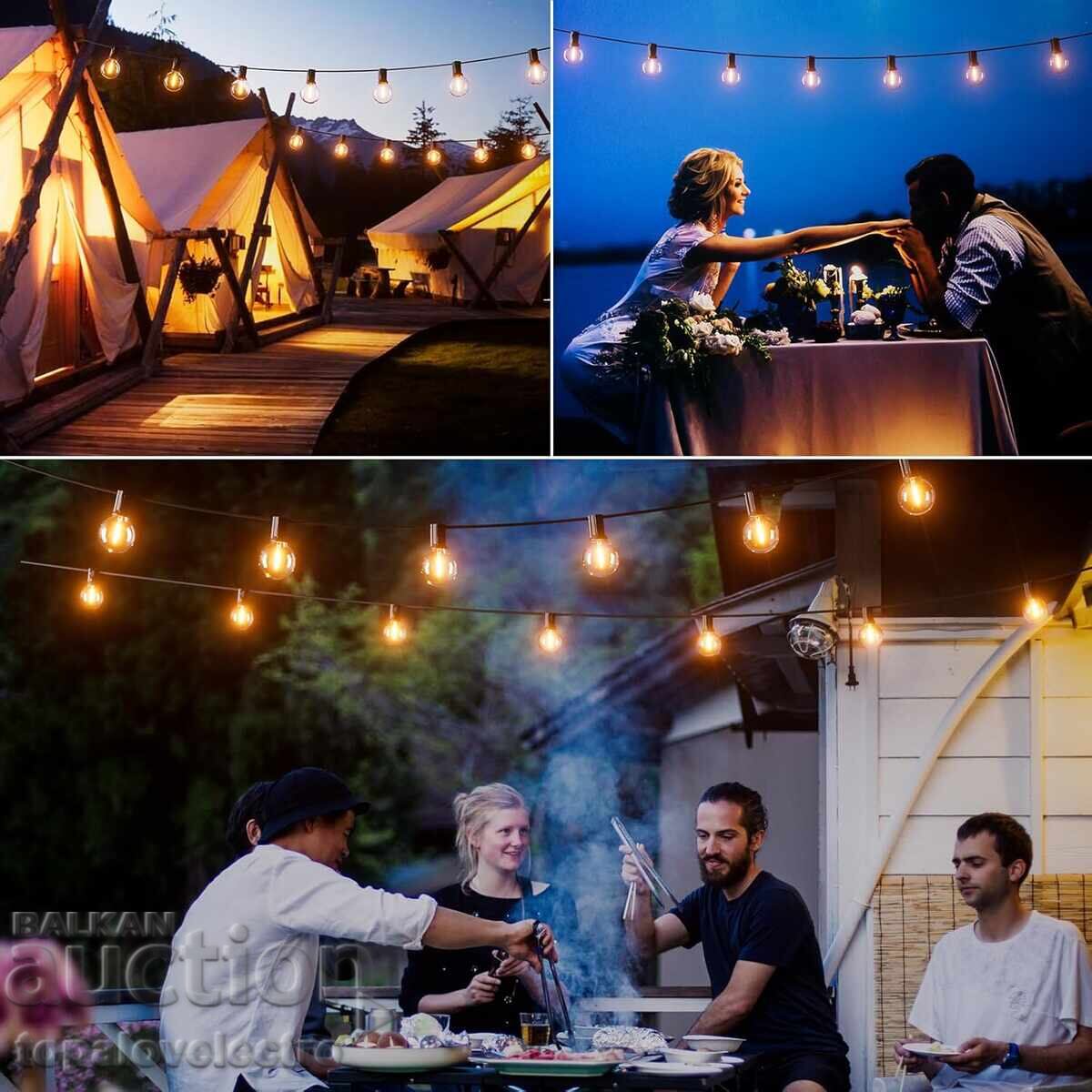 NOI! Lumini LED exterioare G40, 46+3 becuri, IP45, pentru grădină cu preț 43.00 BGN | € 21.99