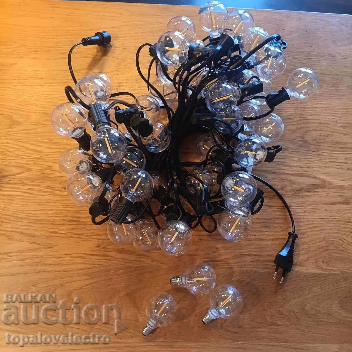 Licitație NOI! Lumini LED exterioare G40, 46+3 becuri, IP45, pentru grădină