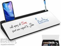 NOU! Tablă de sticlă pentru birou cu organizator, albă, cu markere și