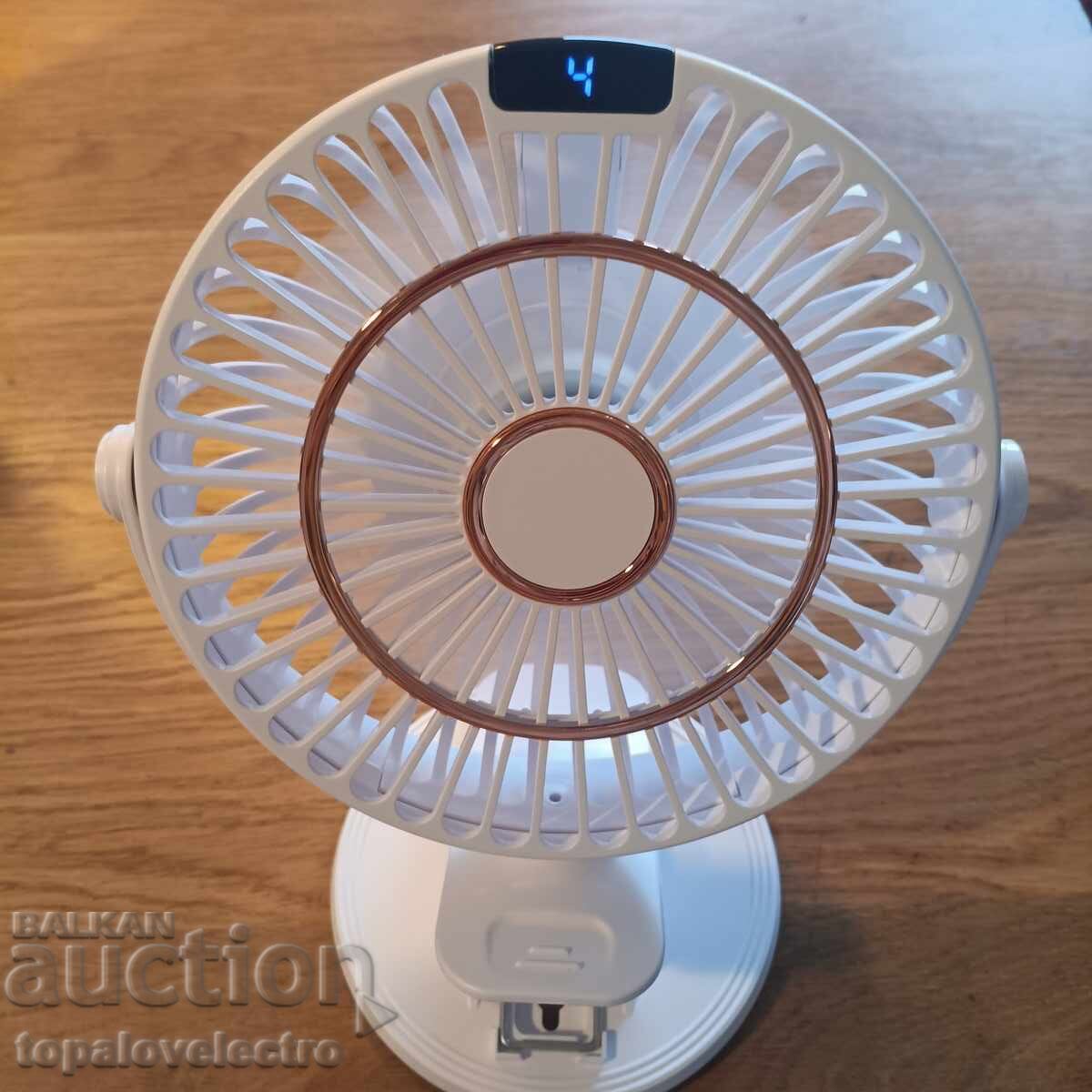 NEW! Portable Desk Fan 3-in-1, 5 Speeds, 720° - 6
