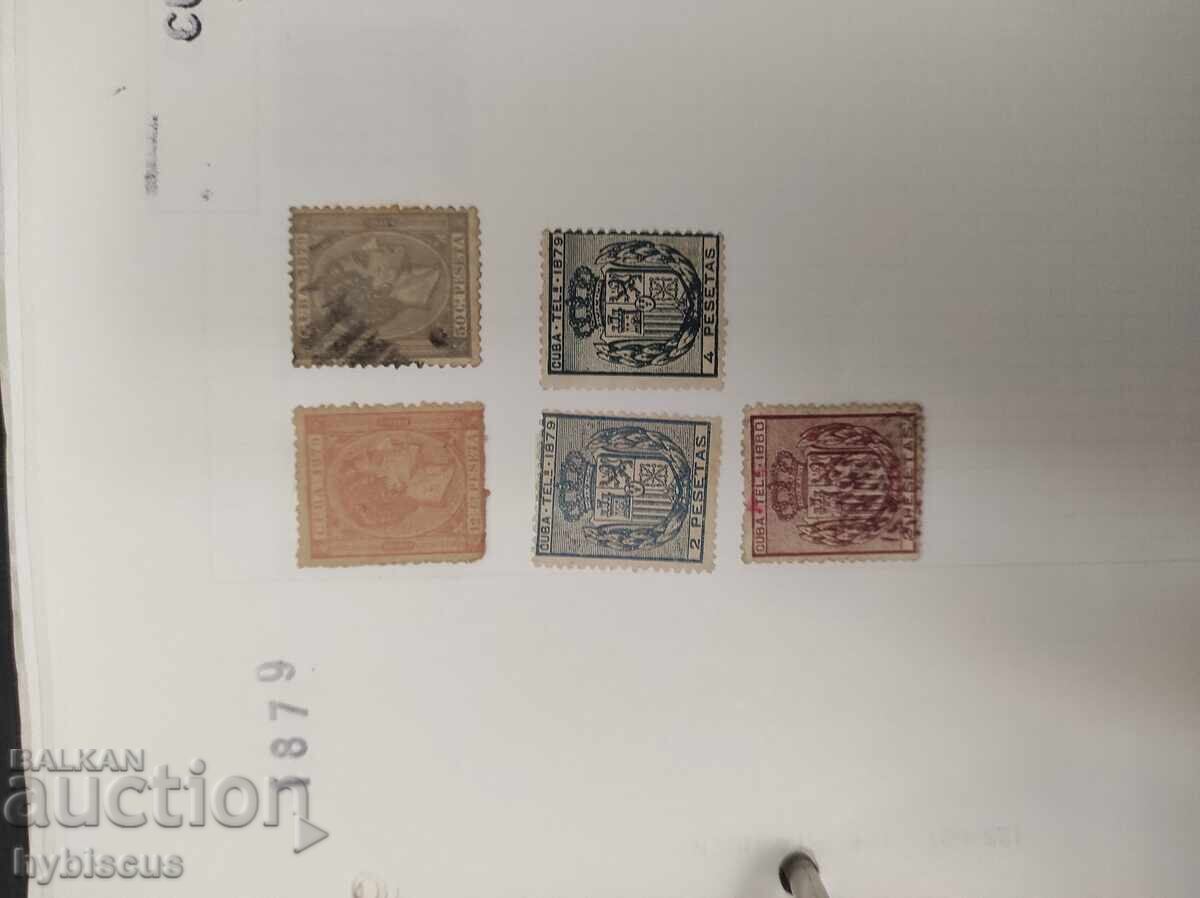 Colecție de 110 timbre poștale din Cuba din perioada 1874-195 - 5