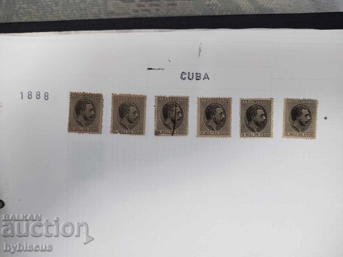 Colecție de 110 timbre poștale din Cuba din perioada 1874-195 - 6