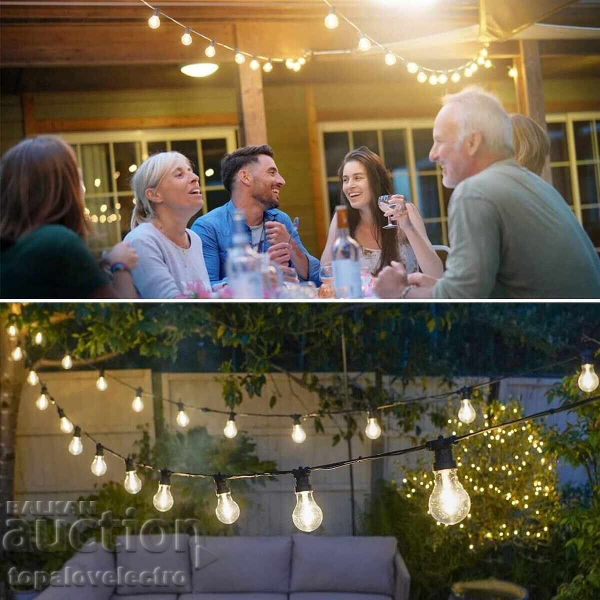 Δημοπρασία Εξωτερικά LED φωτάκια πάρτι, 5μ, S14, 10 λαμπτήρες, IP65