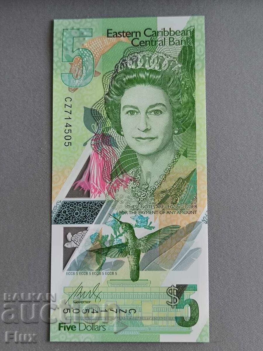 Auction  Banknote - Eastern Caribbean - 5 Dollars UNC | 2021